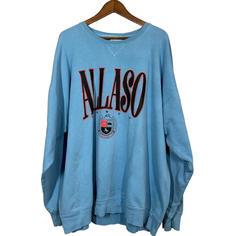 Champion Oversized Sweatshirt Allaso Ranch Sky Blue Hawkins TX Camp - 3X
